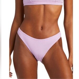 Billabong Highcut Skimpy Terry Ribbed Lilac Lavender Tulip Bikini Swim Bottom
